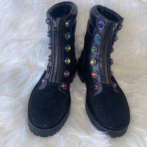 KURT GEIGER
Women's Rainbow Embellished Zip Booties In Black